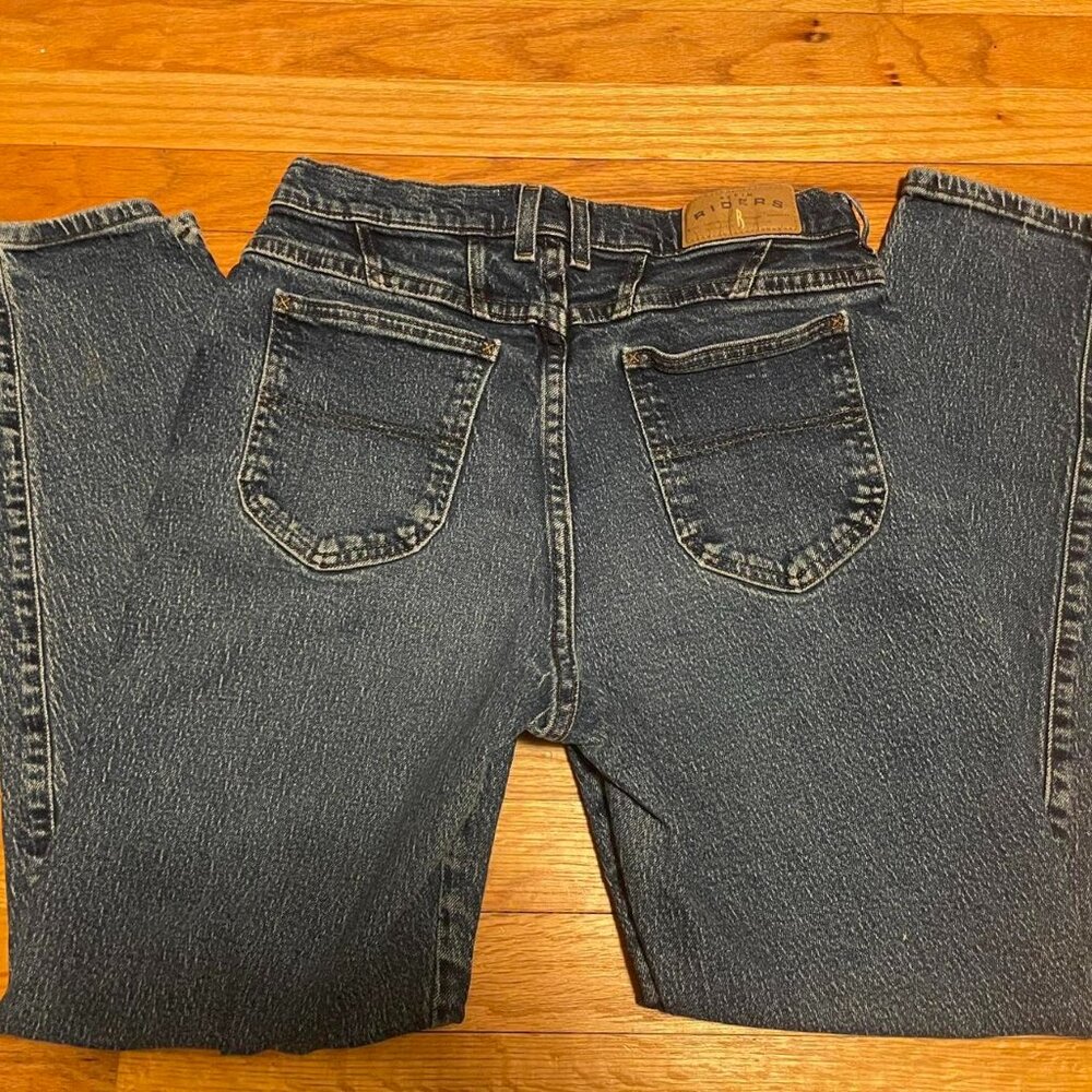 Navy blue vintage 80s and 90s Riders jeans with a...